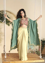 Anaita Maroon Chinon Readymade Shrug Suit with Embroidery Sequence Work - Distacart