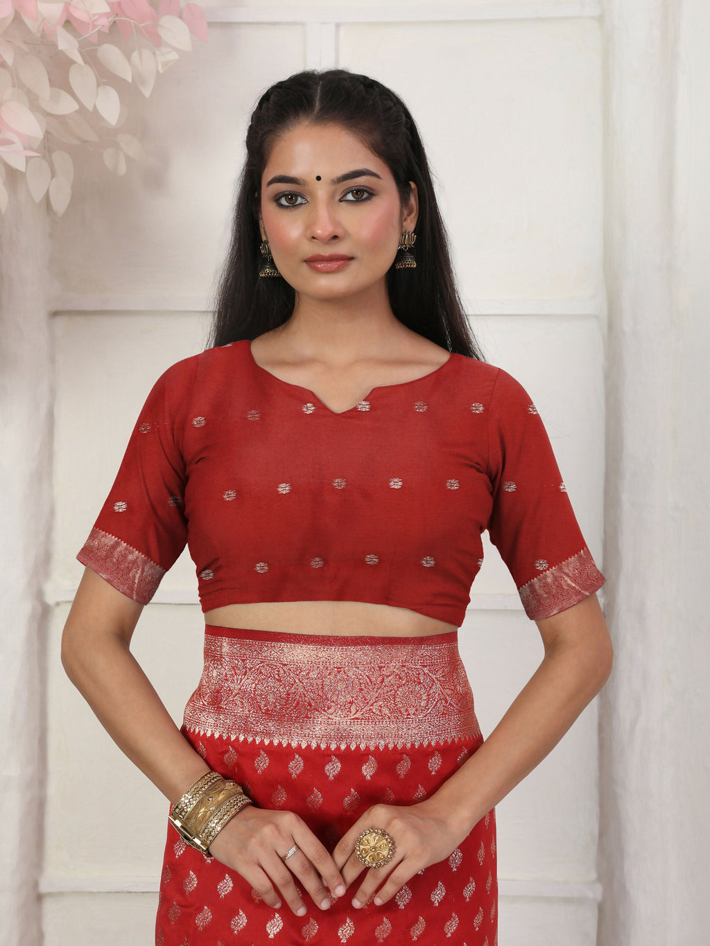 Shree Shyam Fashion Lichi Silk Red Saree - Distacart