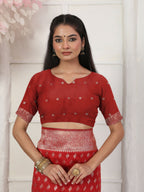 Shree Shyam Fashion Lichi Silk Red Saree - Distacart