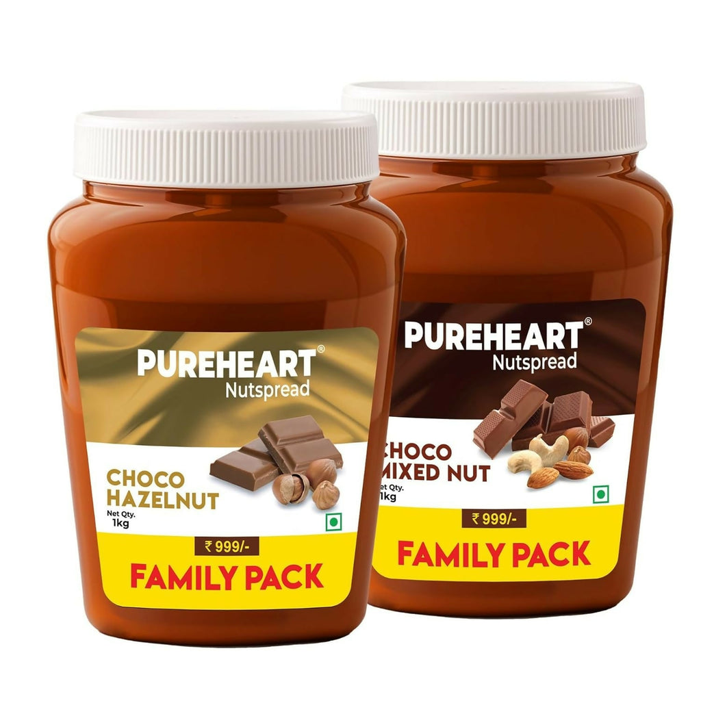 Pureheart Nut Spread Combo of Choco Hazelnut and Choco Mixed Nut - Distacart