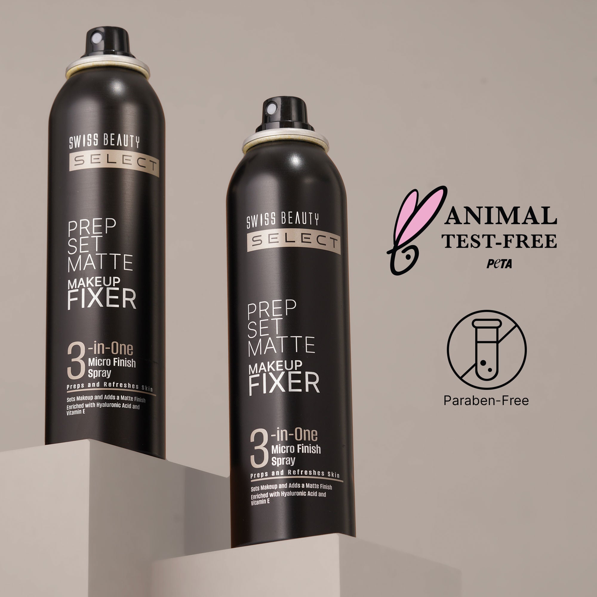 Swiss Beauty Select Prep Set Matte 3 In 1 Micro Finish Spray Enriched With Hyaluronic Acid and Vitamin E