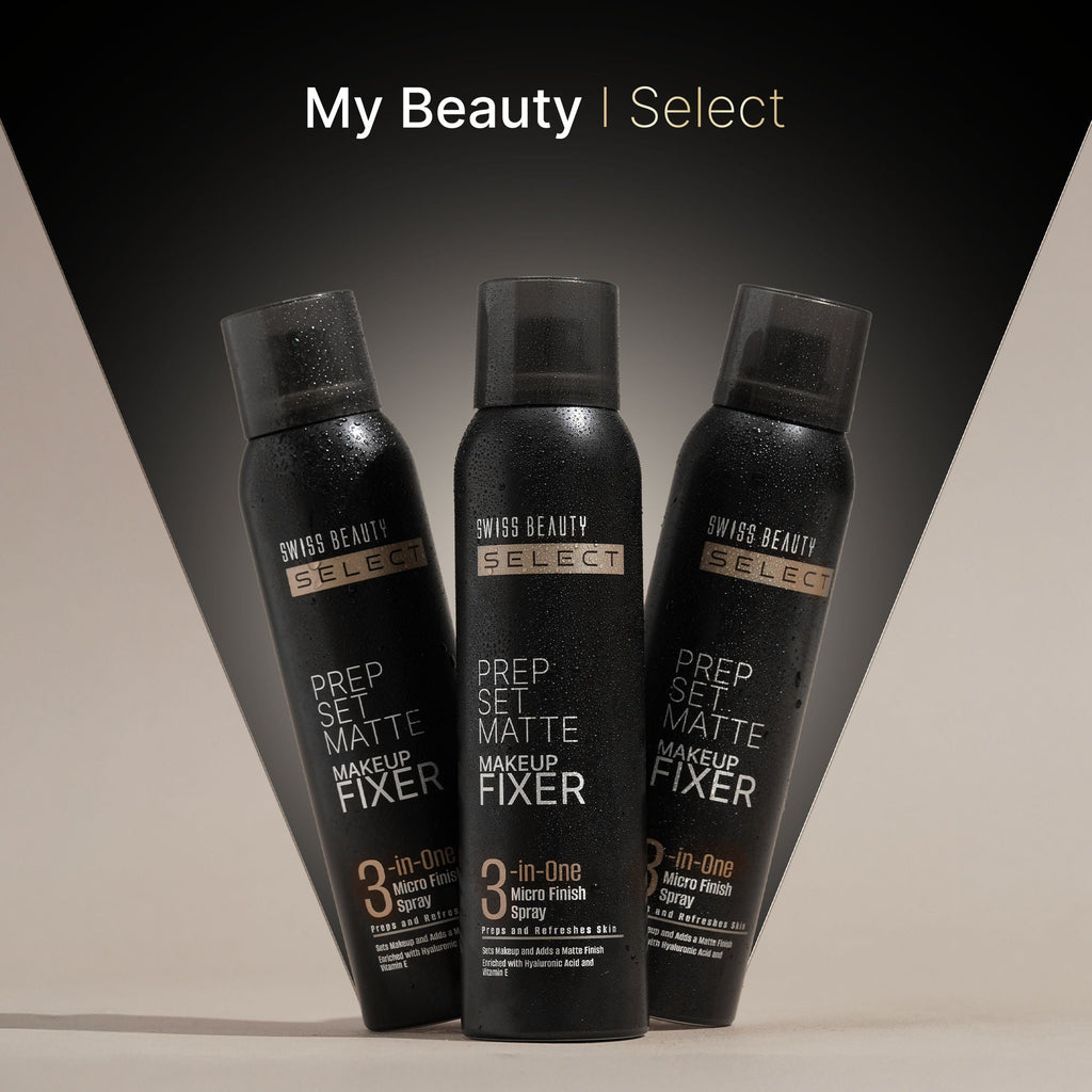 Swiss Beauty Select Prep Set Matte 3 In 1 Micro Finish Spray Enriched With Hyaluronic Acid and Vitamin E
