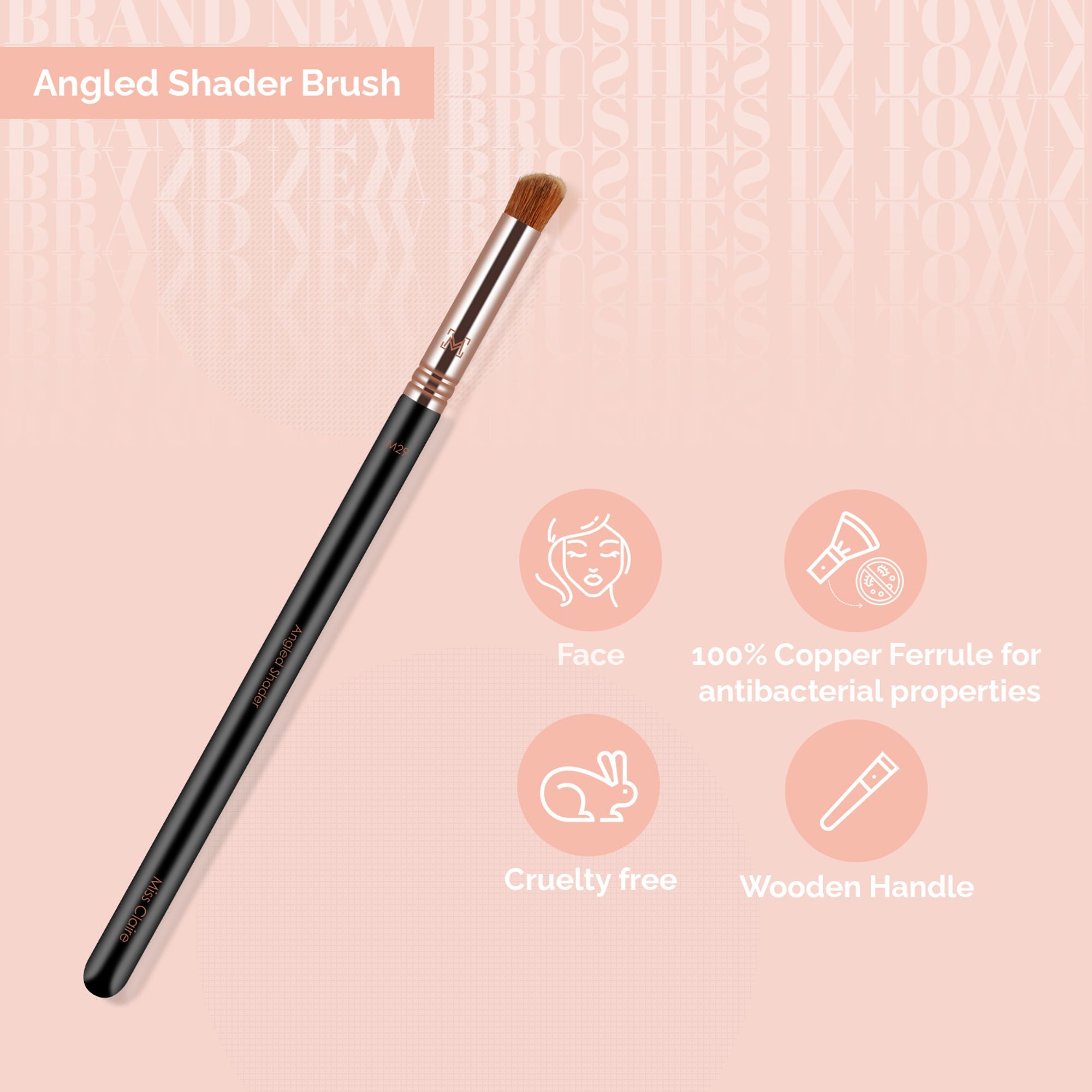 Miss Claire M29 - Angled Shader Brush - Rose Gold