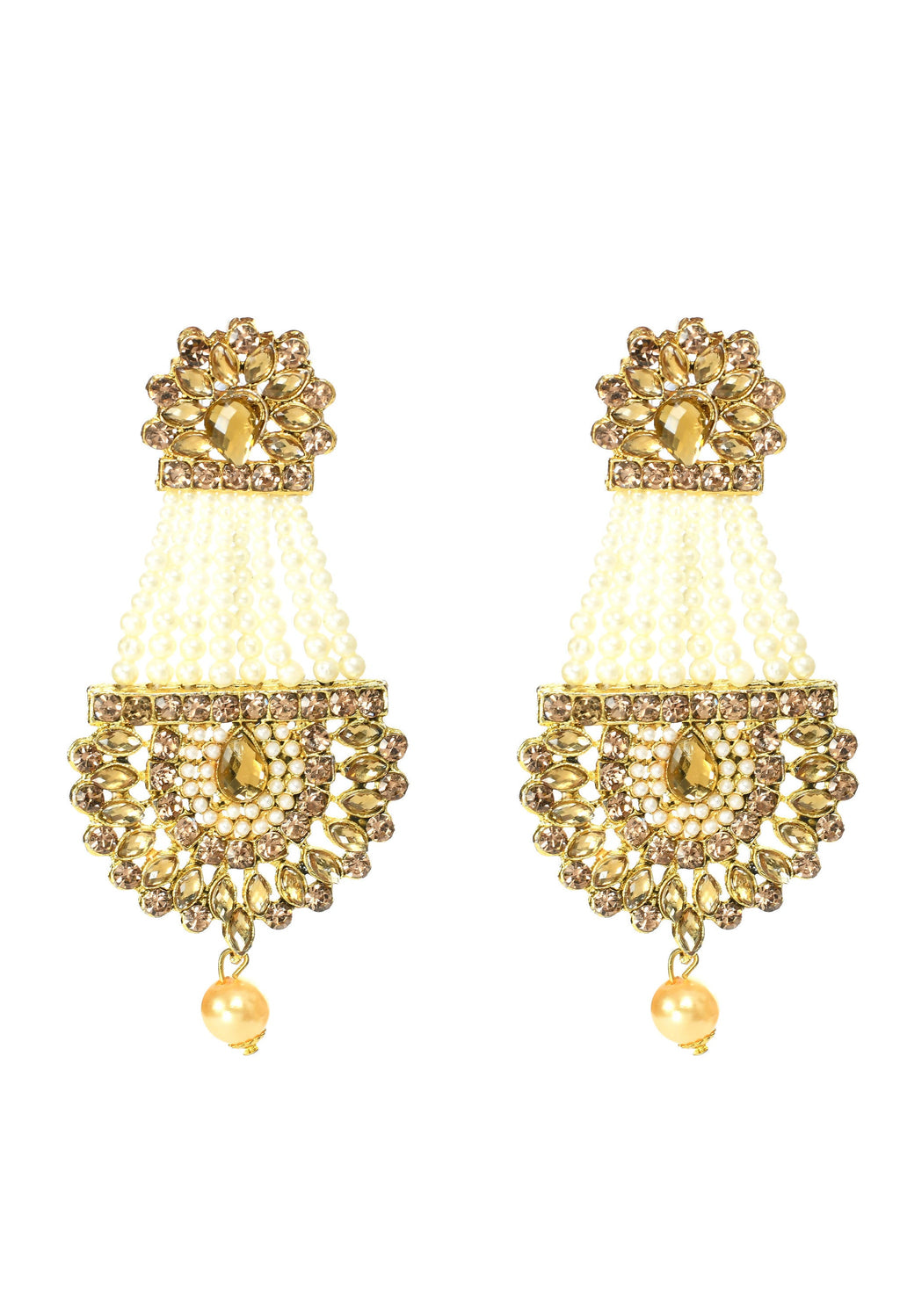 Mominos Fashion Johar Kamal Earrings With Kundan & Pearls Work - Distacart