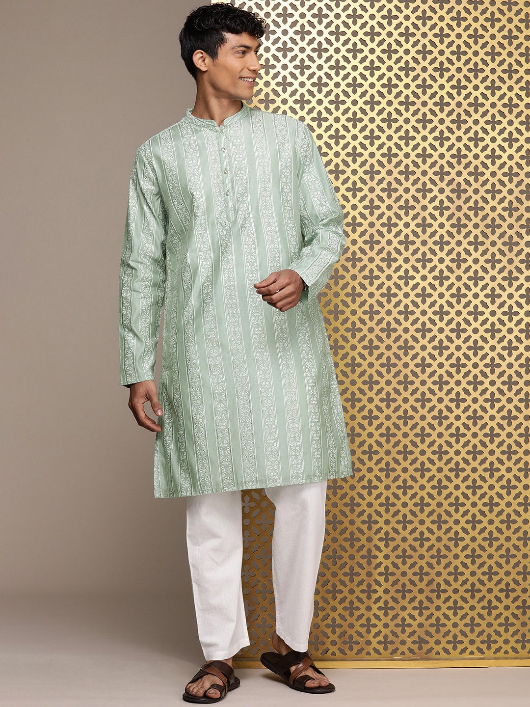 House of Pataudi Ethnic Motifs Printed Straight Jashn Kurta