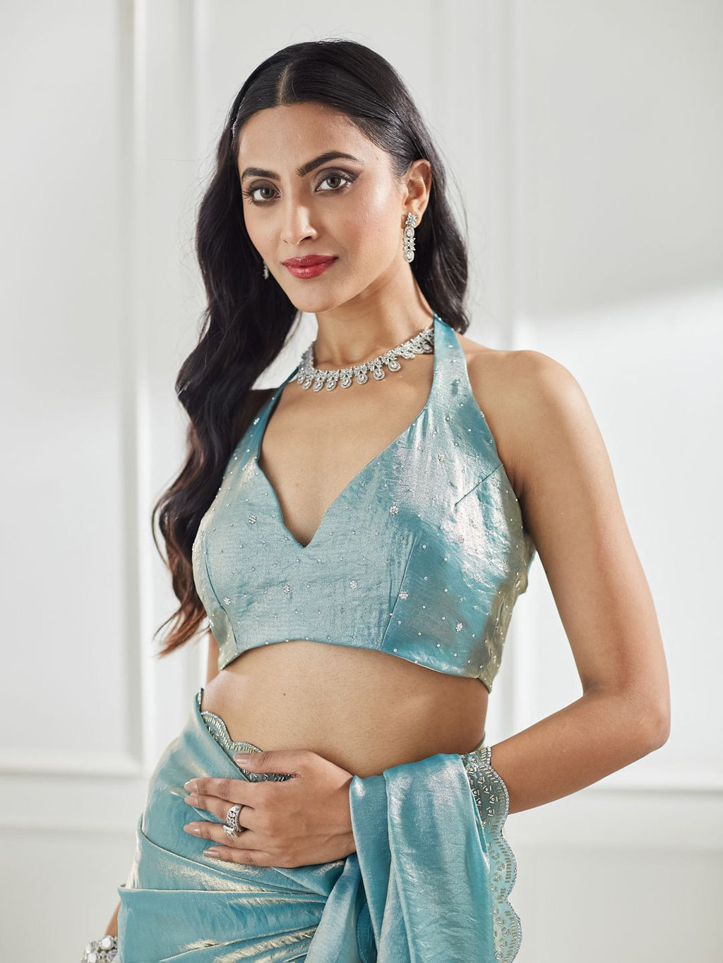 kasee Beads and Stones Pure Silk Saree - Distacart