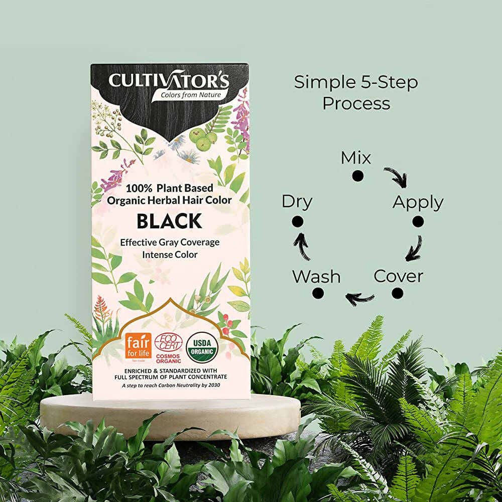 Cultivator's Organic Herbal Hair Color - Black - Distacart