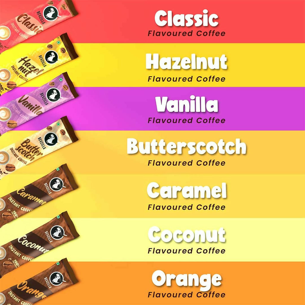 Bevzilla 84 Sachets Assorted Coffee Powder Box - Distacart