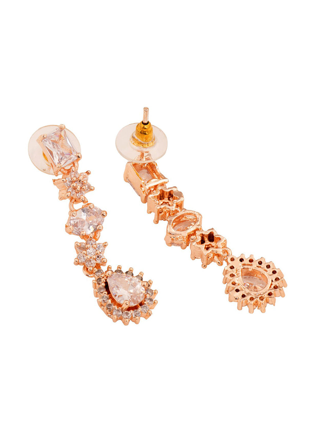 Saraf RS Jewellery Rose Gold Plated AD Studded Designer Jewellery Set - Distacart