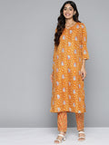 HERE&NOW Floral Printed Regular Kurta with Palazzos