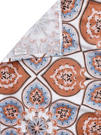BOMBAY DYEING Brown & White Ethnic Motifs Cotton 104 TC King Bedsheet with 2 Pillow Covers