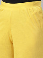 Souchii Women Yellow Knitted Palazzos - Distacart