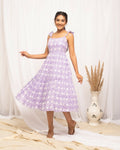 FIORRA Women's Lavender Cotton Floral Printed Dress - Distacart