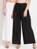 TAG 7 Pack Of 2 Women Black & White Palazzos