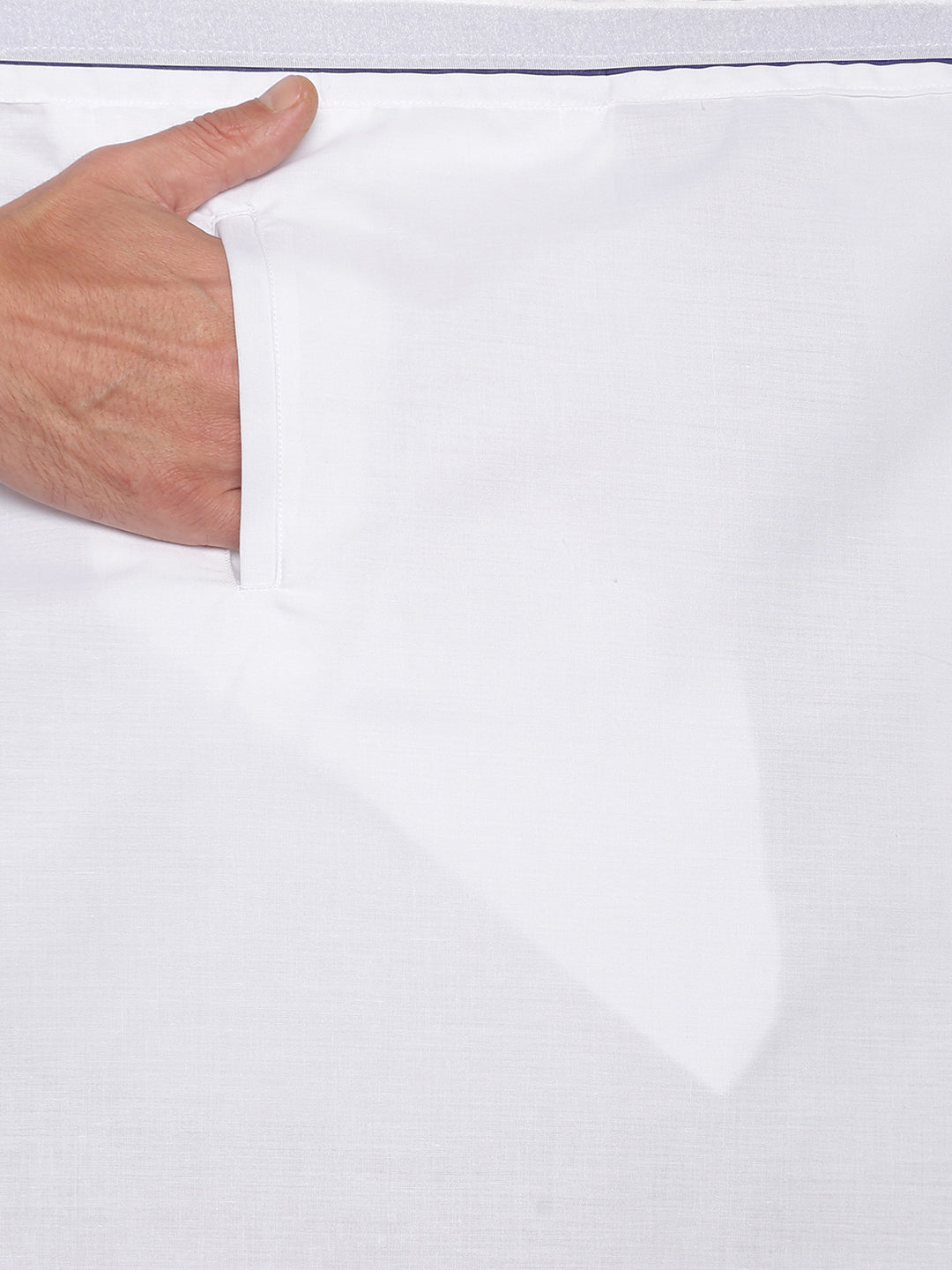 Sethukrishna Mens White Solid Readymade Cotton Dhoti - Distacart