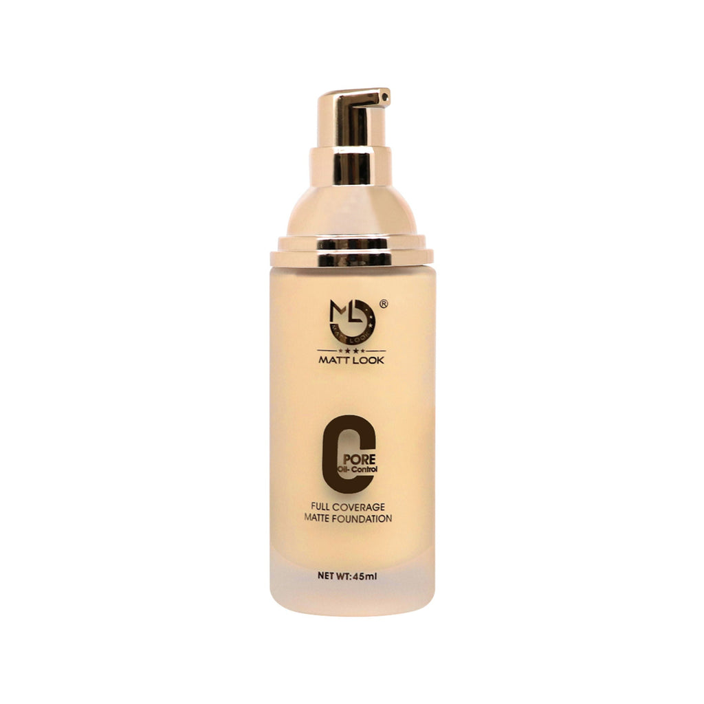 Matt Look Zero Pore Oil Control Full Coverage Matte Foundation - Golden Caramel