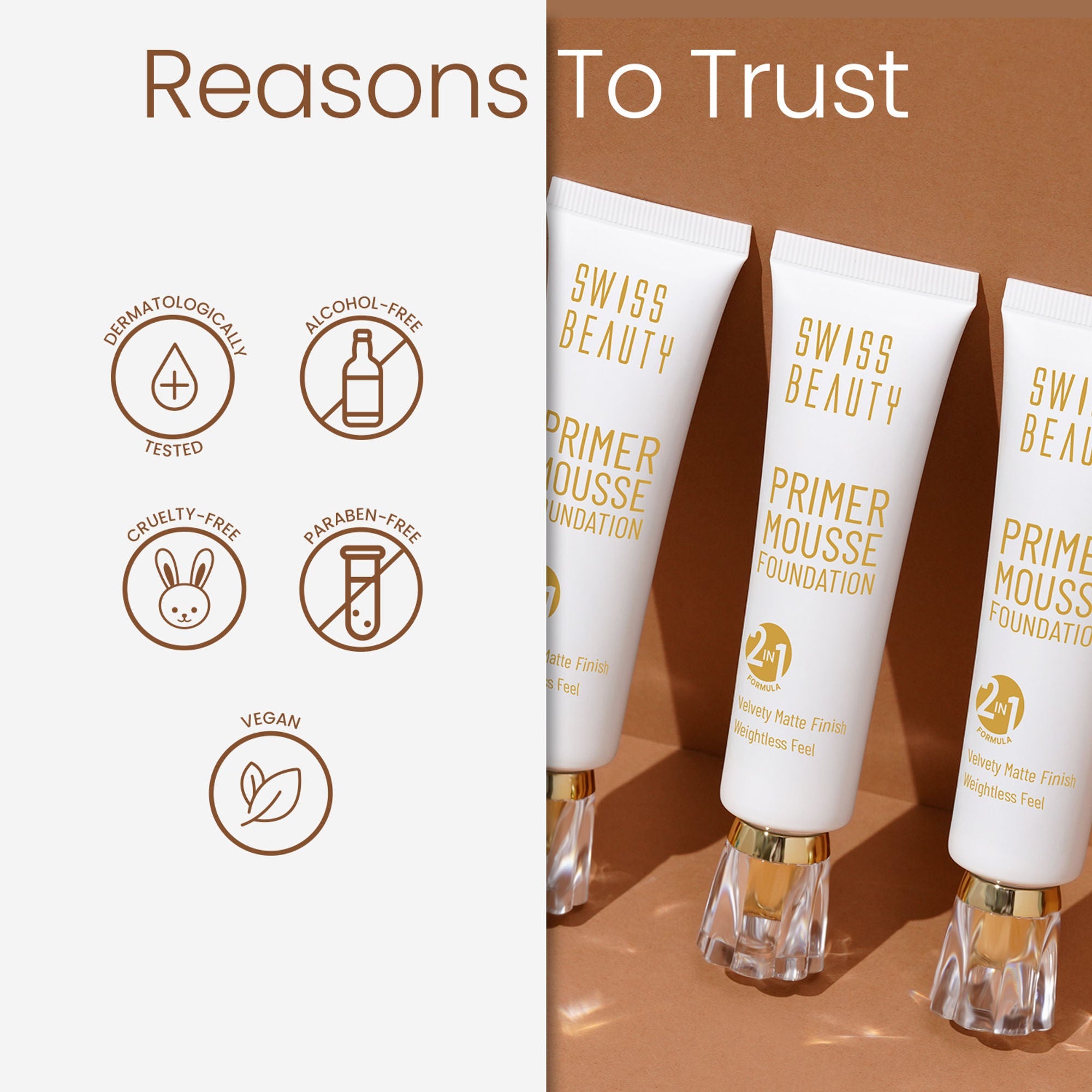 Swiss Beauty Primer Mousse Foundation - 07 Warm Fawn - Distacart