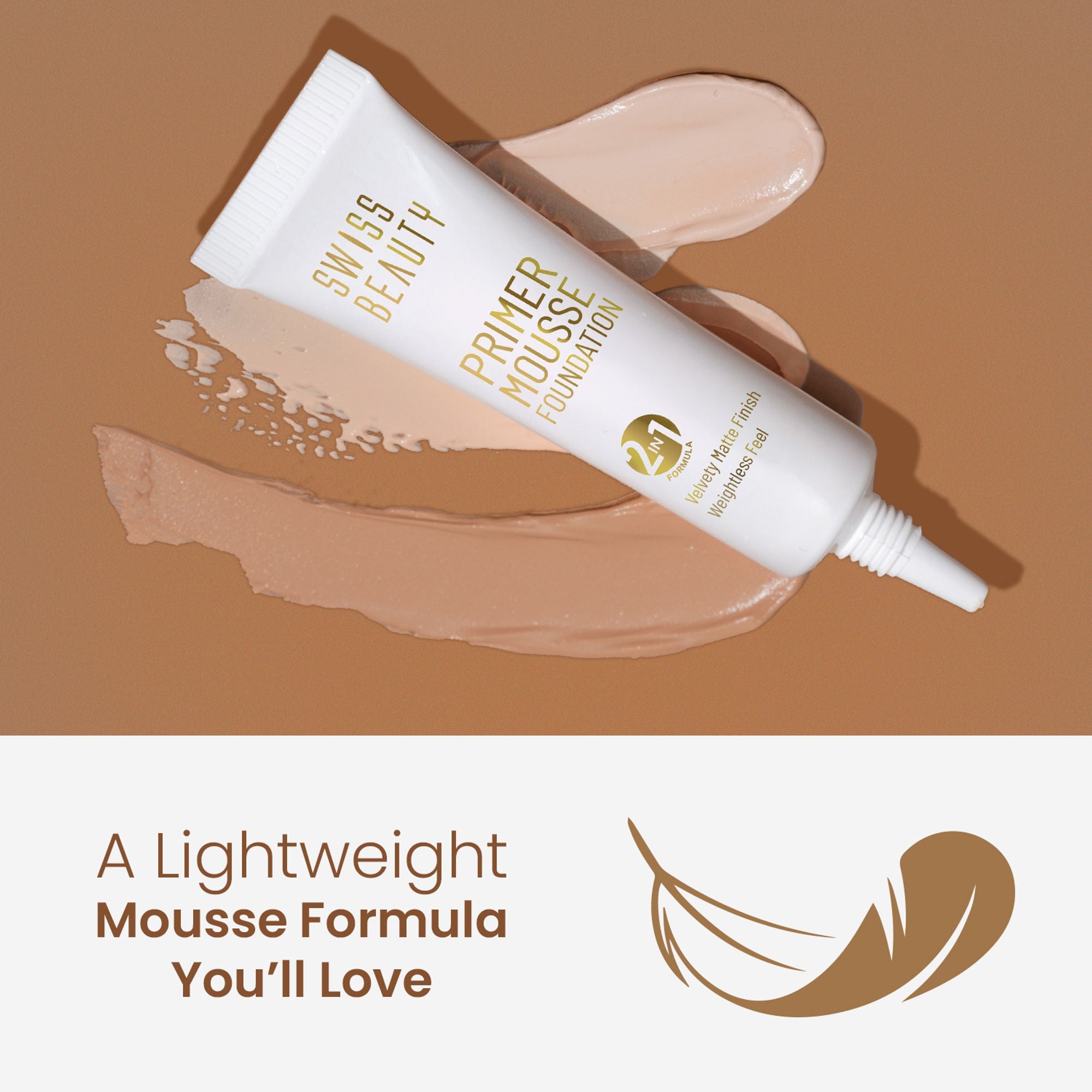Swiss Beauty Primer Mousse Foundation - 09 Light Almond - Distacart