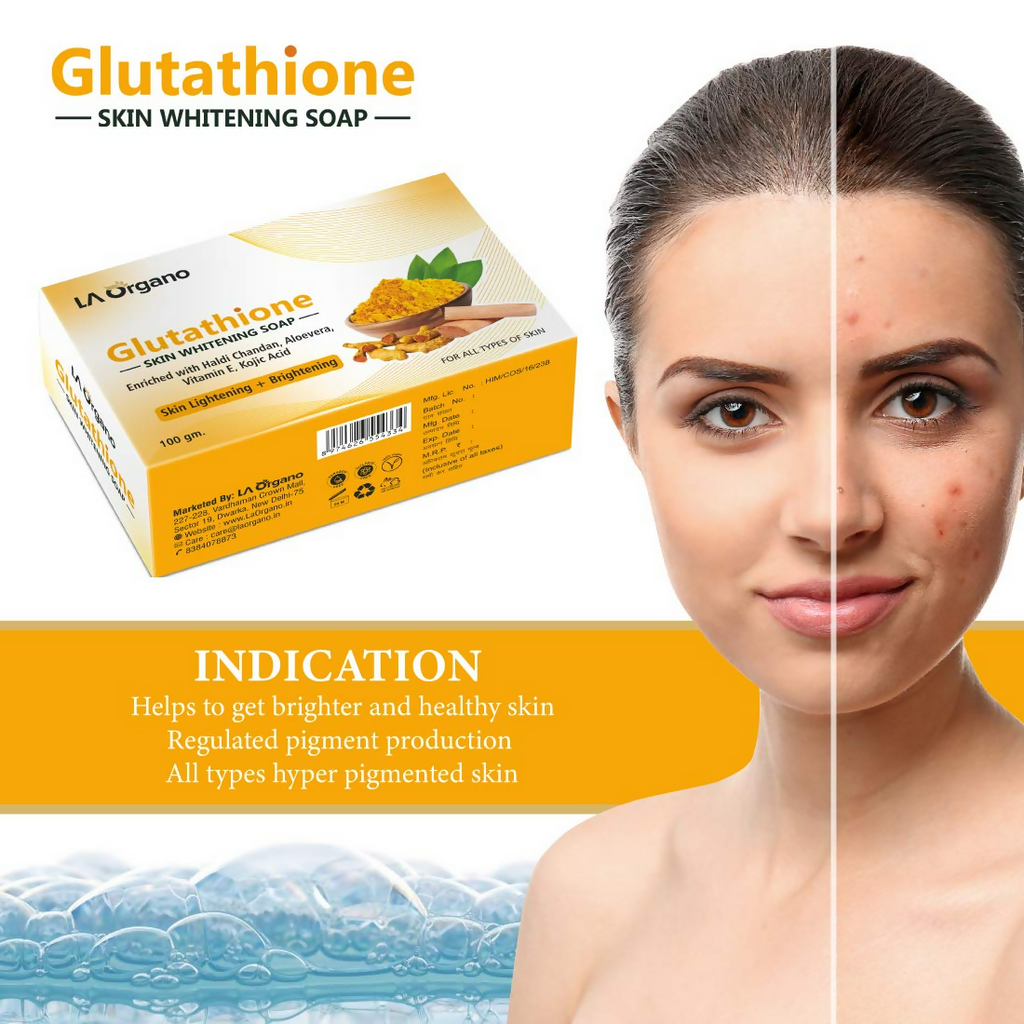 LA Organo Glutathione Haldi Chandan Skin Lightening & Brightening Soap