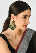 Mominos Fashion Johar Kamal Golden And Green Beaded Earrings - Distacart