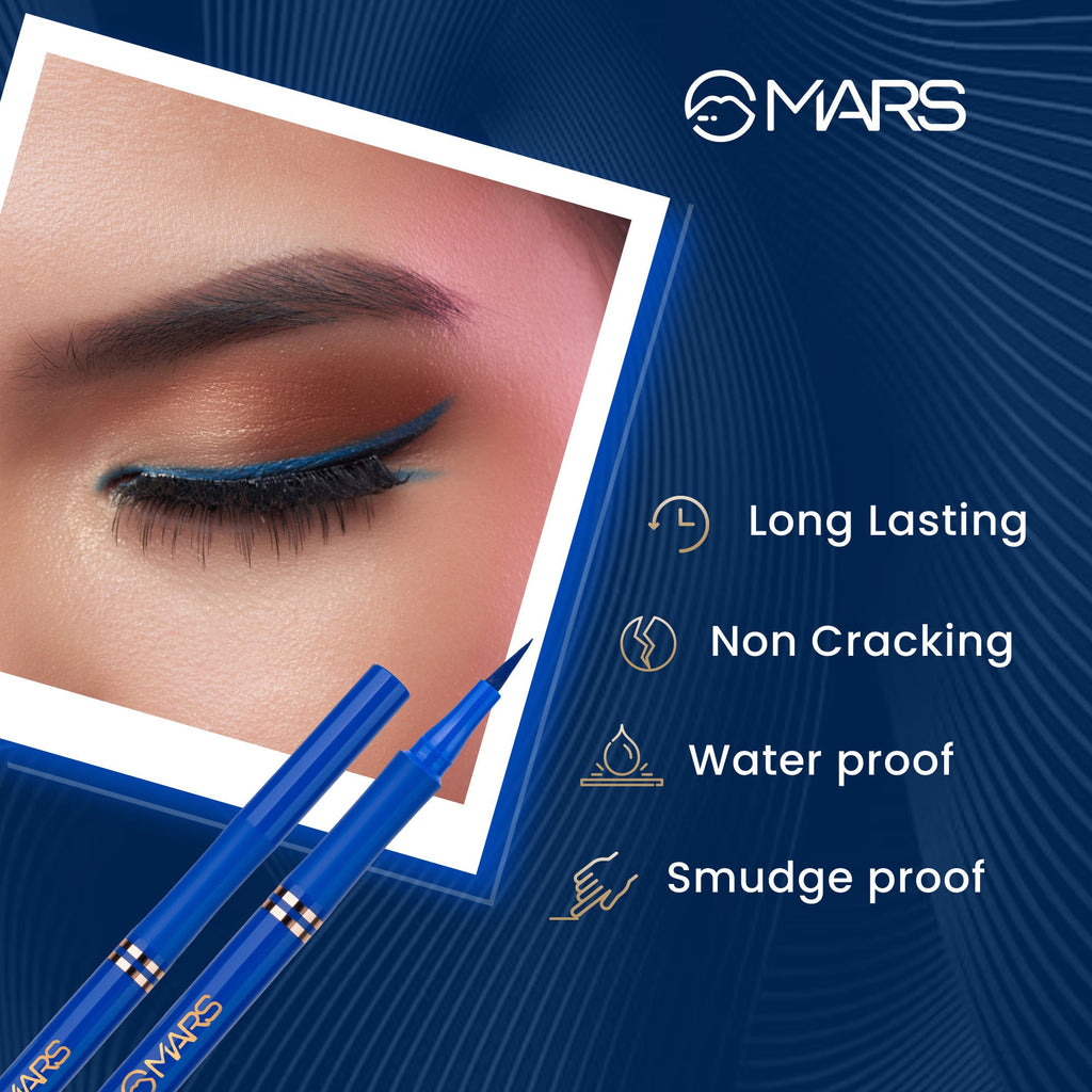 MARS Cosmetics Liquid Pen Eyeliner - Blue - Distacart