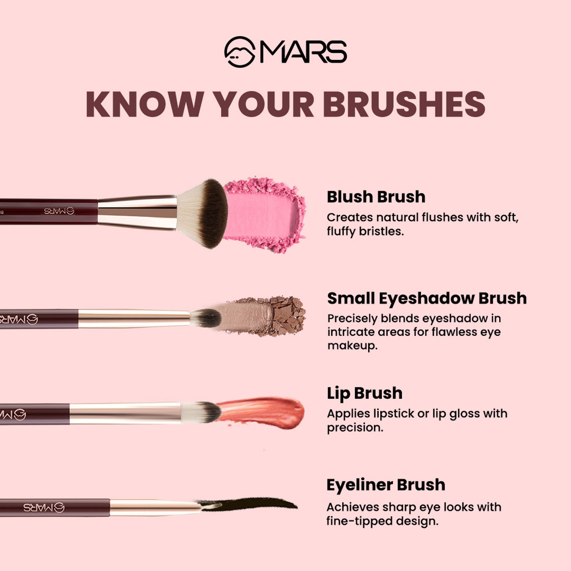 MARS Cosmetics Professional Makeup Brush - Set Of 12