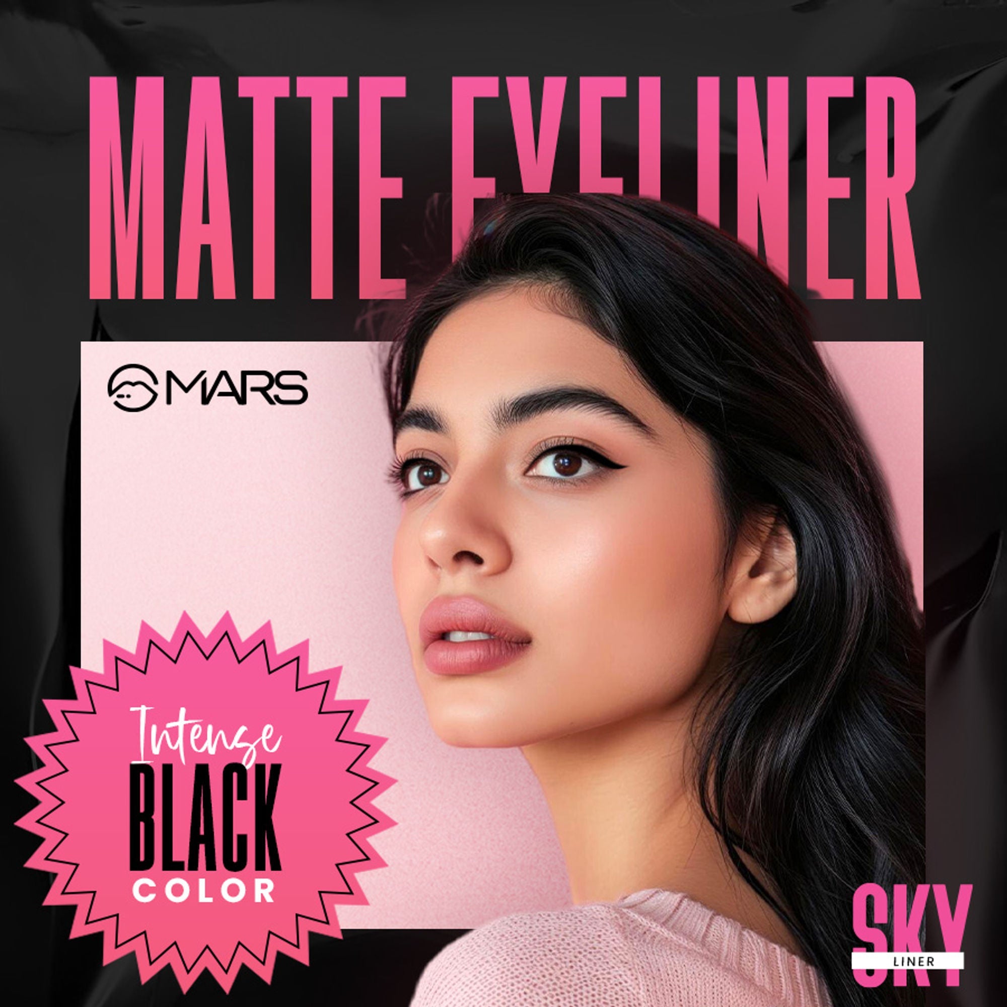 MARS Cosmetics Sky Liner Liquid Black Eyeliner - Distacart