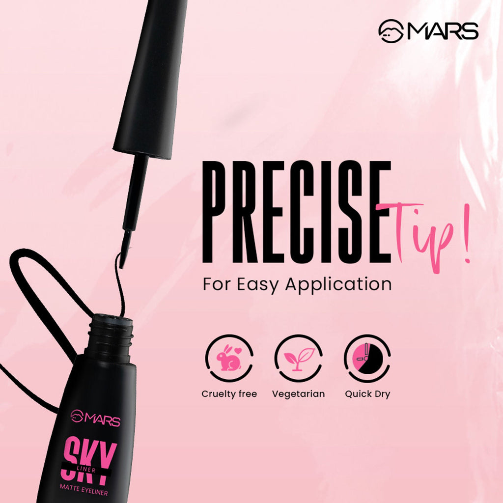 MARS Cosmetics Sky Liner Liquid Black Eyeliner - Distacart