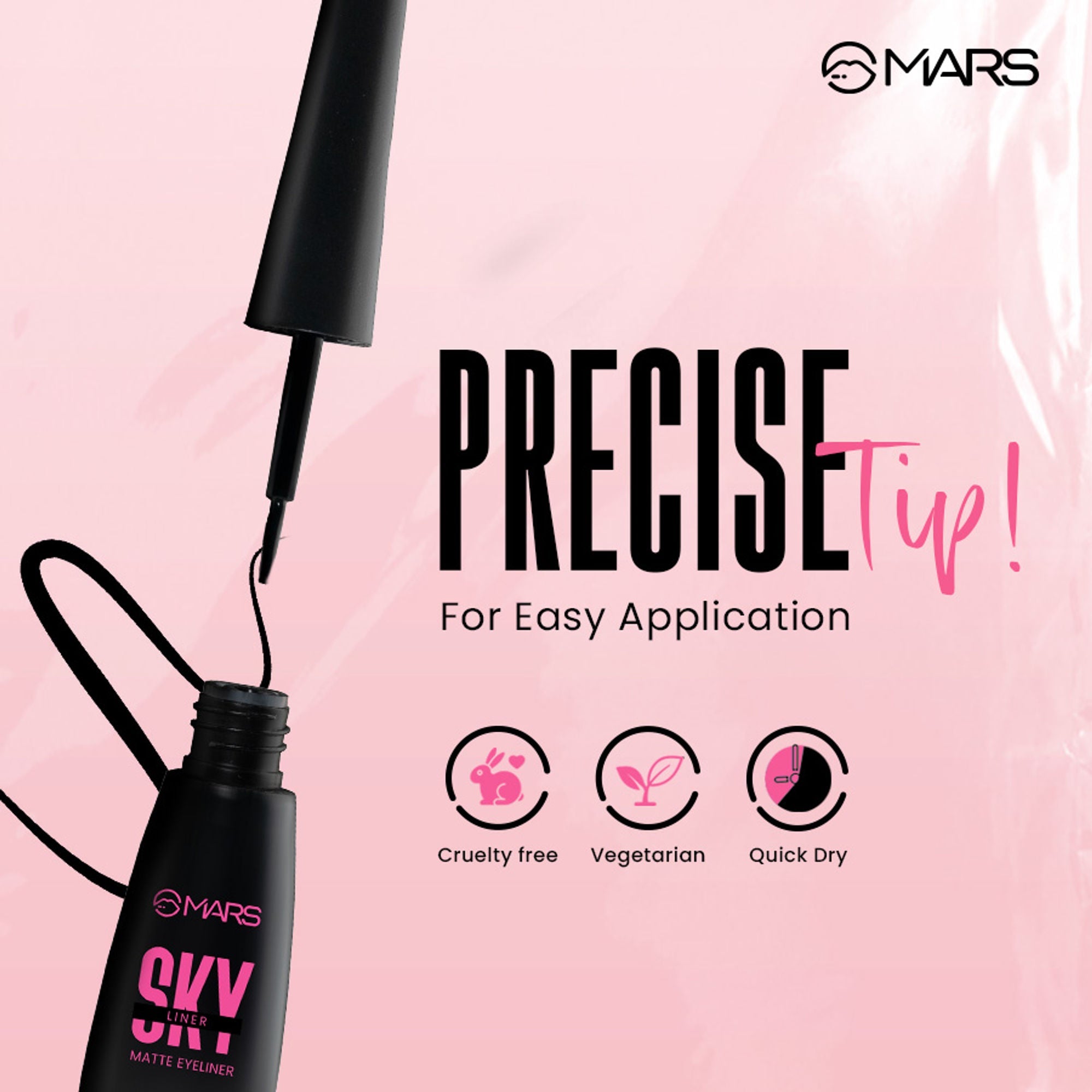 MARS Cosmetics Sky Liner Liquid Black Eyeliner - Distacart