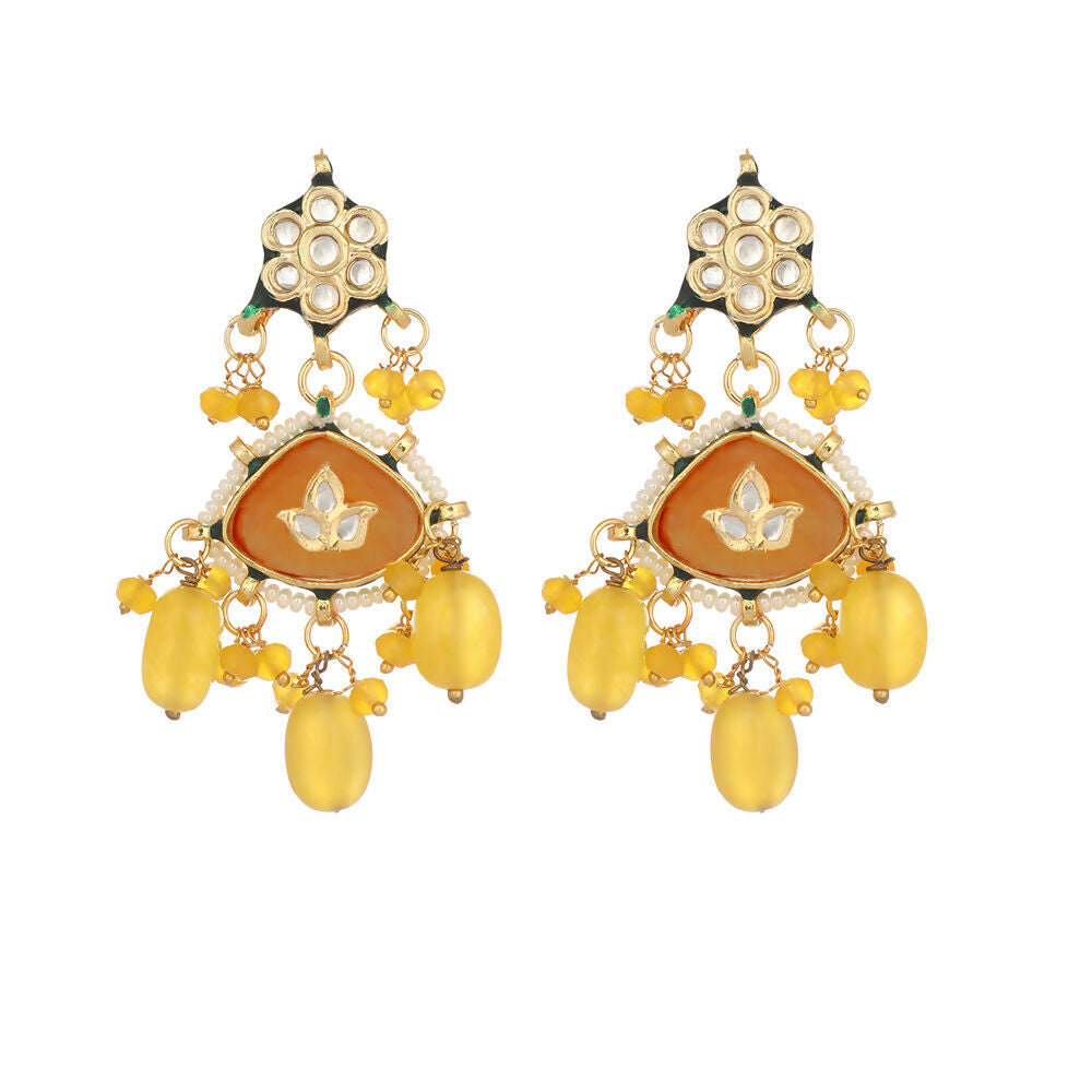 Nuyug Amber Glory Ethnic Earrings & Maang Tikka Set - Distacart