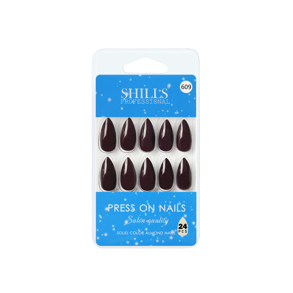 shills professional reusable press on nails almond spn609