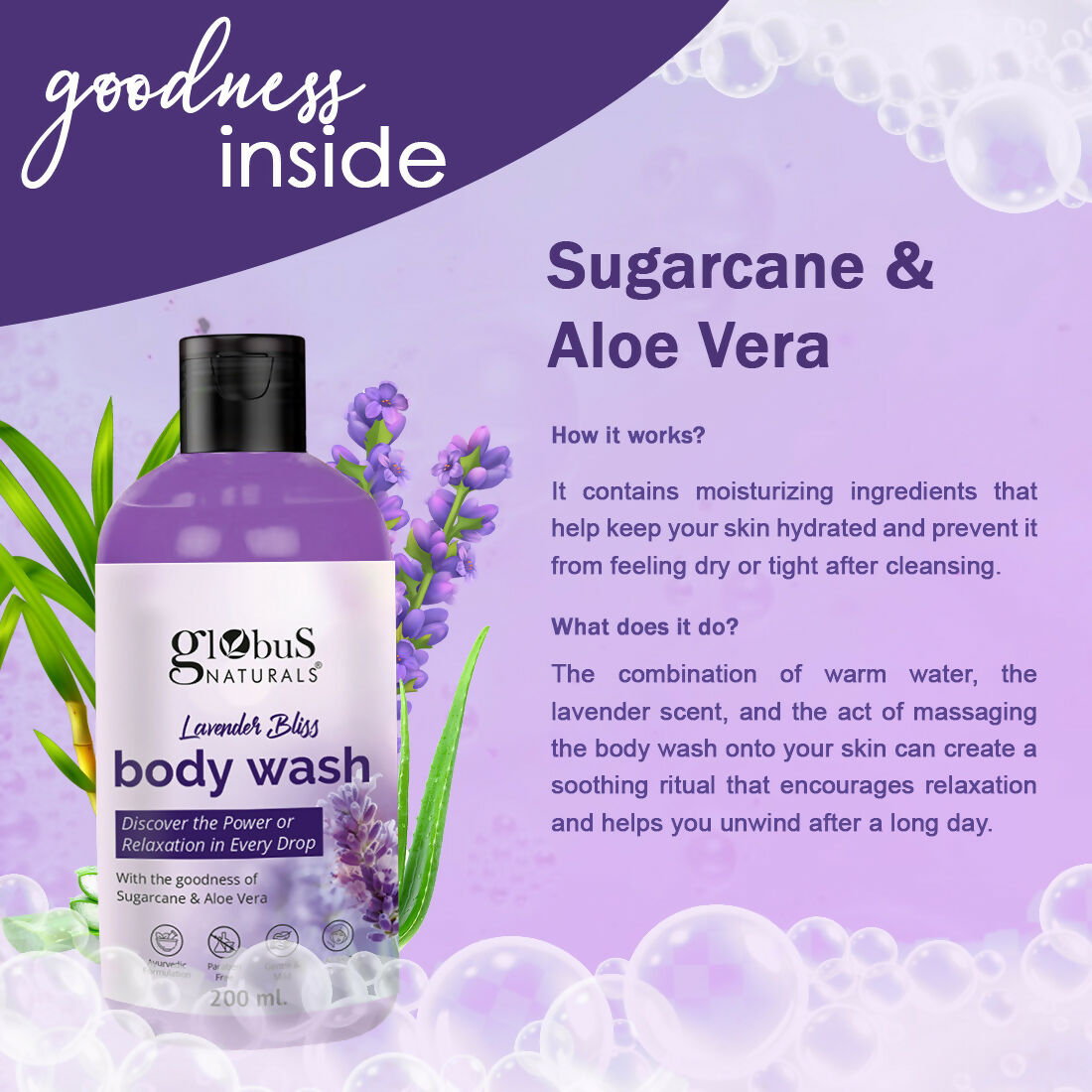 Globus Naturals Lavender Body Wash - Distacart