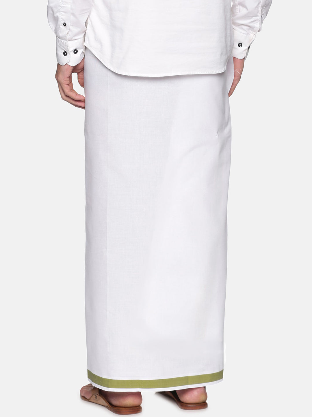 Sethukrishna Men White Solid Cotton Regular Dhoti - Distacart