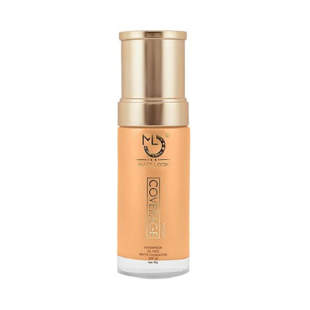 Matt Look High Coverage Waterproof Oil Free Matte SPF 25 Foundation - Beige