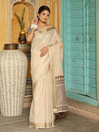 Shree Shyam Fashion Brown Linen Saree - Distacart