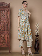 Myshka Women's Multi Anarkali Kurta & Palazzos With Dupatta