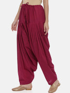 Souchii Maroon Solid Regular-Fit High-Rise Patiala - Distacart