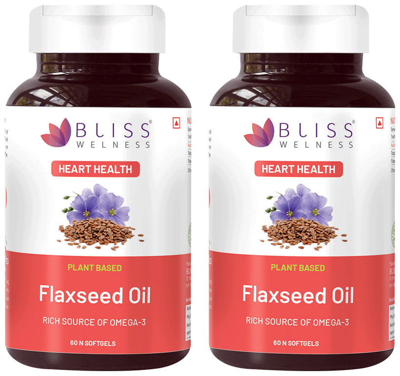 bliss welness flaxseed oil high potency omega 3 softgel capsule 60 each
