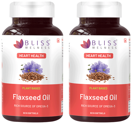 Bliss Welness Flaxseed Oil High Potency Omega-3 Softgel Capsule