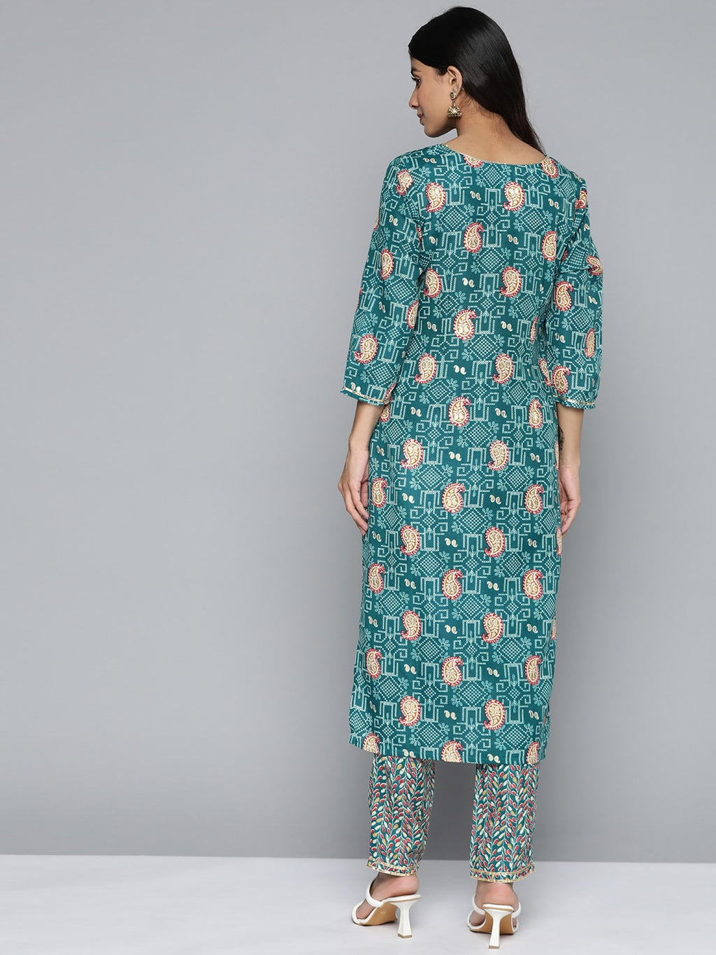 HERE&NOW Floral Printed Regular Kurta with Palazzos