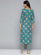 HERE&NOW Floral Printed Regular Kurta with Palazzos