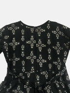 Ahalyaa Black Chanderi Gold Foil Printed Kids Dress For Girls