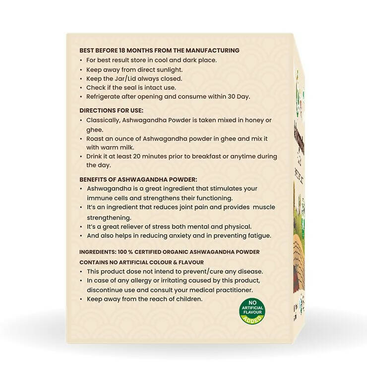 Nutriorg Certified Organic Ashwagandha Powder - Distacart