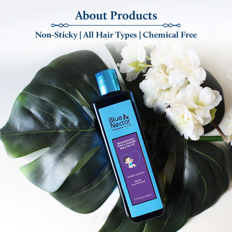 Blue Nectar Baby Hair Oil With Organic Ghee & Almond Oil