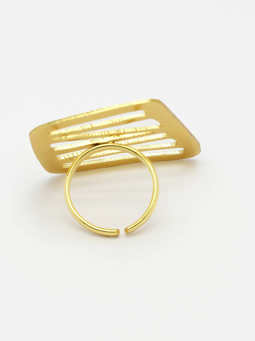 NVR Women Gold-Polished Solid Adjustable Finger Ring