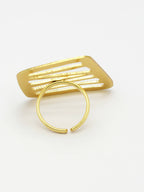 NVR Women Gold-Polished Solid Adjustable Finger Ring