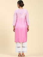 HOUSE OF KARI Floral Chikankari Embroidered Kurta