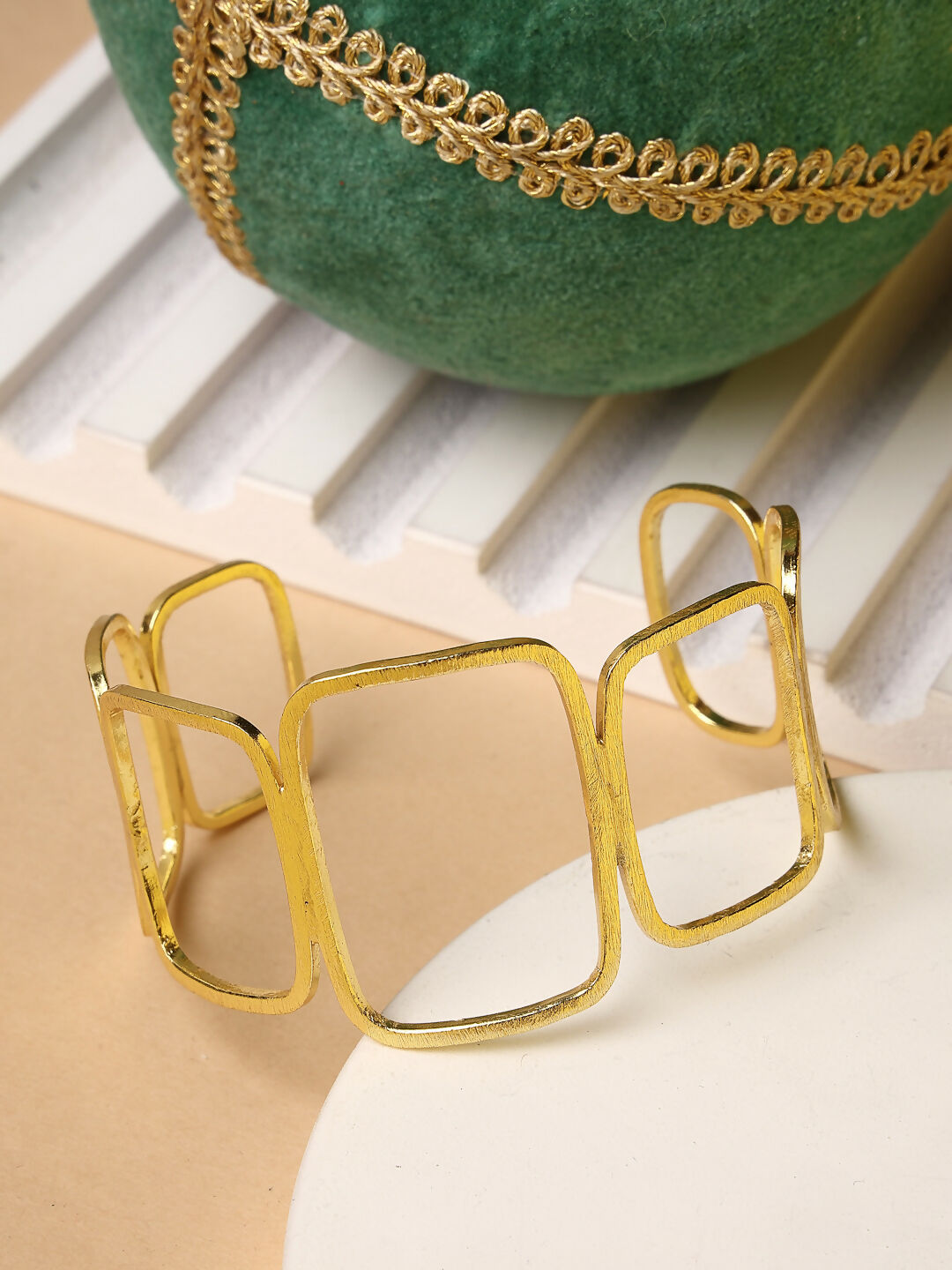 NVR Women Gold-Plated Western Cuff Bracelet - Distacart