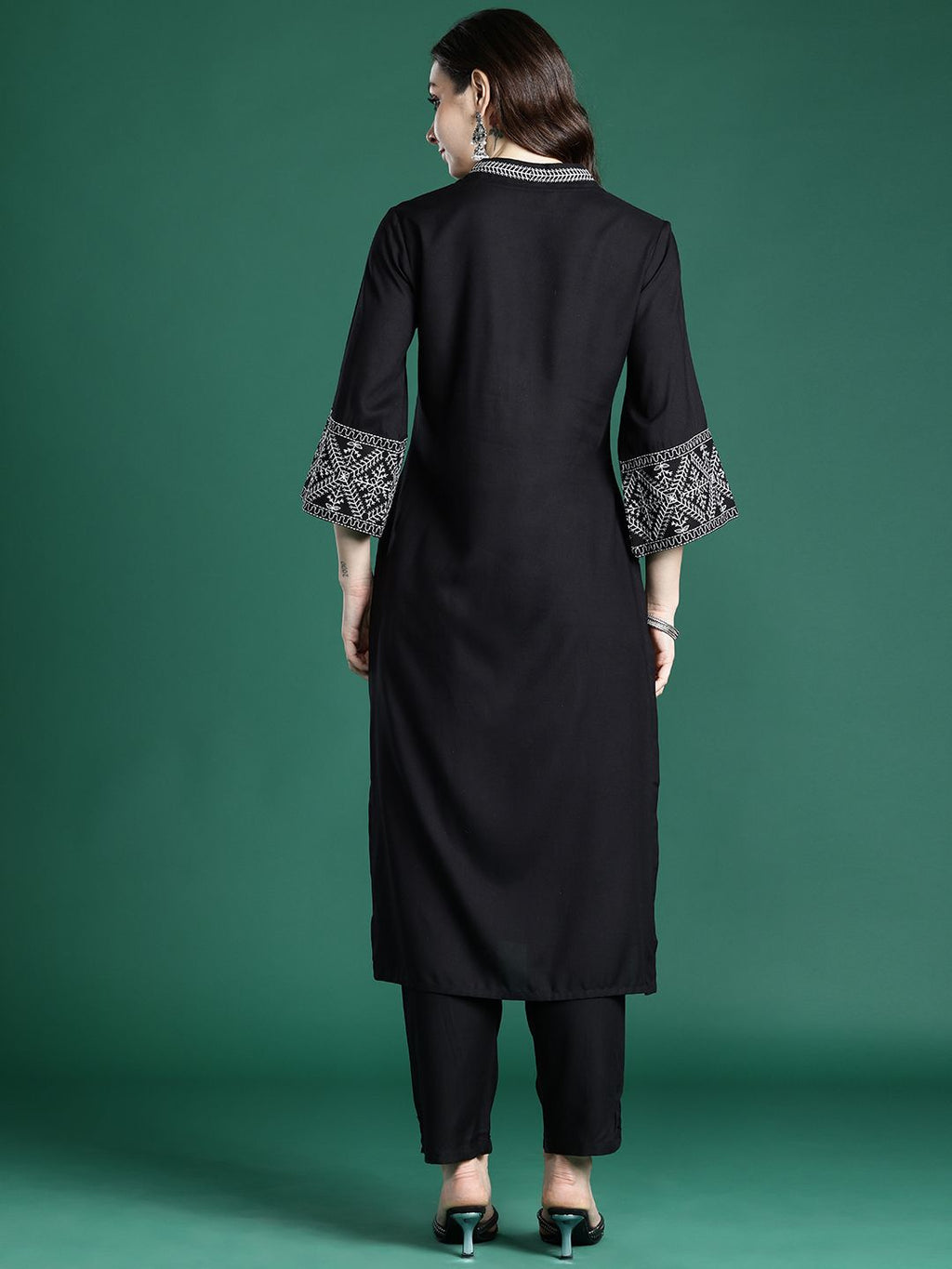 Indo Era Ethnic Motifs Embroidered Regular Kurta with Trousers - Distacart