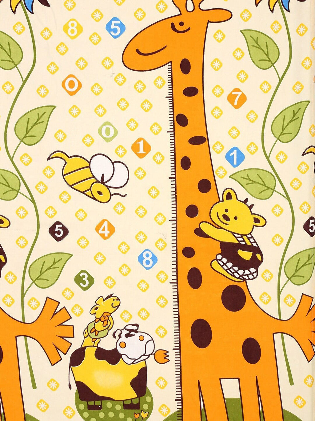 Home Sizzler Yellow & Orange Cartoon Characters 210 TC Single Bedsheet with 1 Pillow Covers